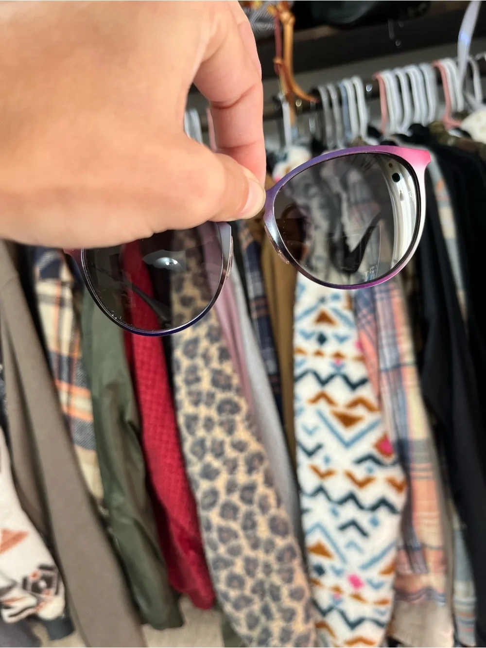 Ray-Ban Women's Blue to Purple Gradient Round Sunglasses